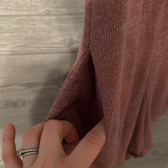 Kori Womens medium sweater knit button romper mauve color - Picture 3 of 9